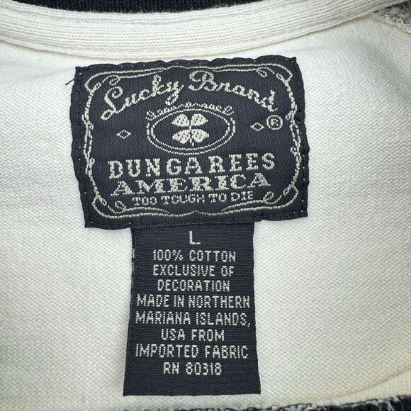 Lucky Brand Sweatshirt Mens Large Embroidered HAMBURG Crew Neck - Picture 2 of 7